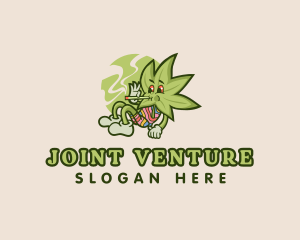 Joint - Hippie Smoking Weed logo design