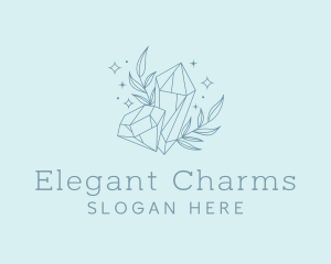 Minimalist Diamond Leaves logo design