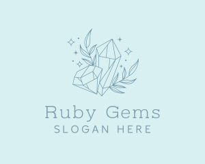 Ruby - Minimalist Diamond Leaves logo design