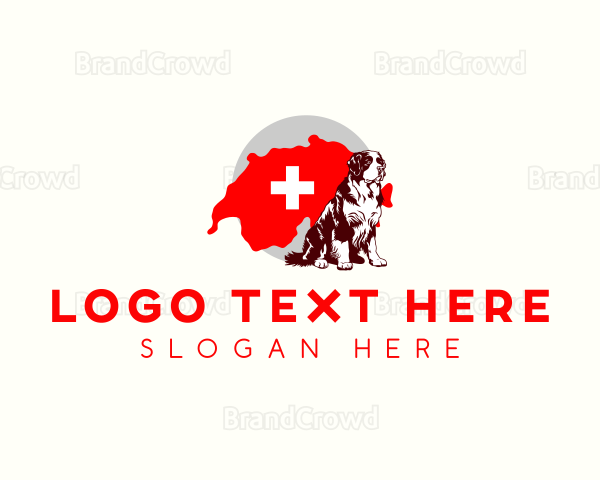 Switzerland Saint Bernard Dog Logo