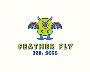 Flying Alien Monster logo design