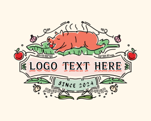 Banana Leaf - Roast Pig Lechon logo design