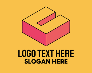 3D Pixel Letter U Logo