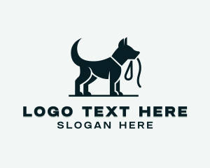Dog Grooming - Dog Pet Leash logo design