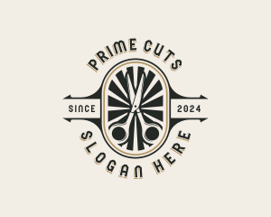 Hairdresser Scissors Barbershop logo design