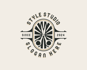 Hairdresser Scissors Barbershop logo design