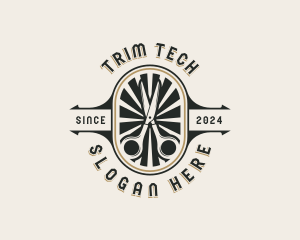 Trim - Hairdresser Scissors Barbershop logo design