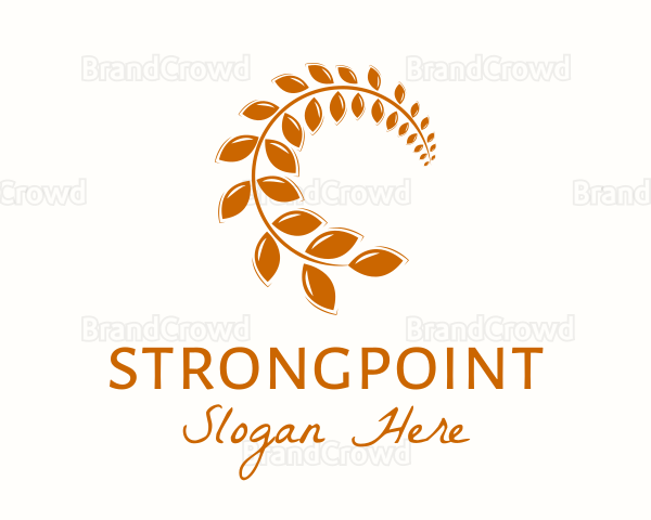 Brown Wheat Leaf Logo