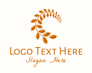 Laurel - Brown Wheat Leaf logo design