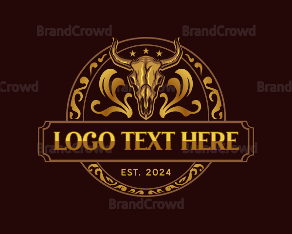 Luxury Bison Skull Logo