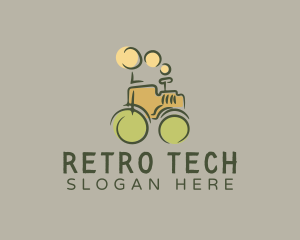 Retro Tractor Agriculture logo design