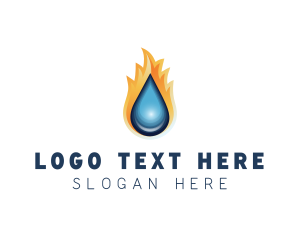 3d - Fire Water Element logo design