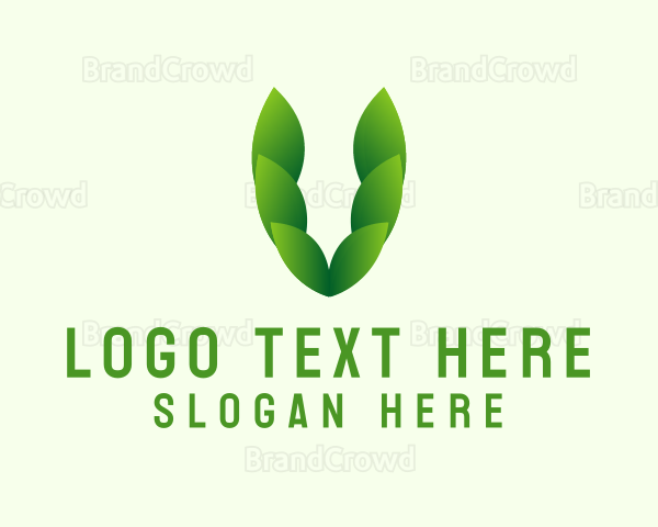 Green Gardening Letter V Logo