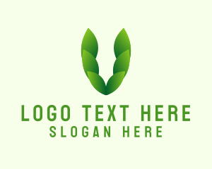 Leaf - Green Gardening Letter V logo design