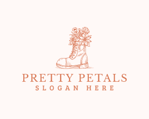 Landscaping Floral Boot logo design