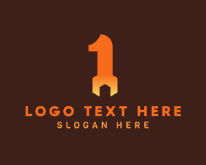 Number 1 - Handyman Wrench Number 1 logo design