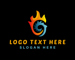 Flame - Hot Cold Temperature logo design