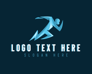 Charge - Lightning Speed Human logo design