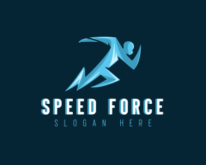 Lightning Speed Human logo design