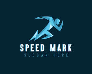 Lightning Speed Human logo design