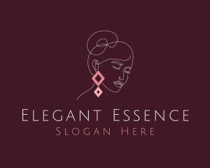 Earring Jewelry Woman logo design