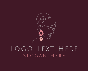Female - Earring Jewelry Woman logo design