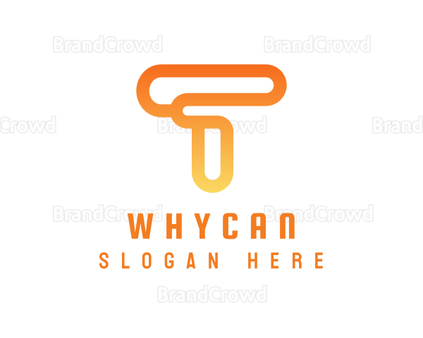 Modern Orange Letter T Logo