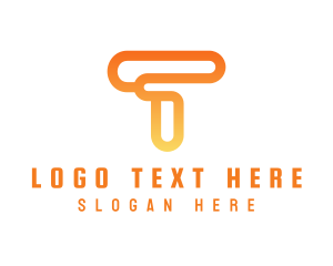 Connectivity - Modern Orange Letter T logo design