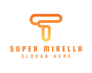 Modern Orange Letter T Logo