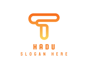 Initial - Modern Orange Letter T logo design
