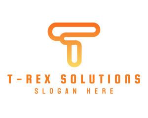 Modern Orange Letter T logo design