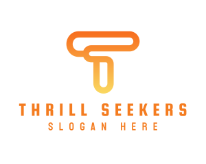 Modern Orange Letter T logo design