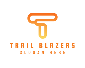 Modern Orange Letter T logo design