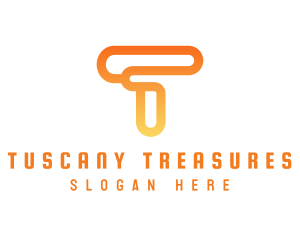 Modern Orange Letter T logo design