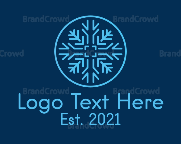 Snowflake Frost Badge Logo