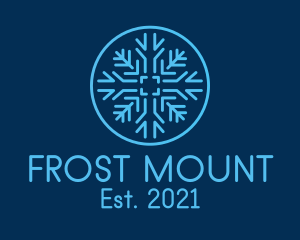 Snowflake Frost Badge logo design