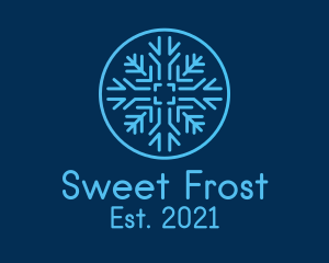 Snowflake Frost Badge logo design