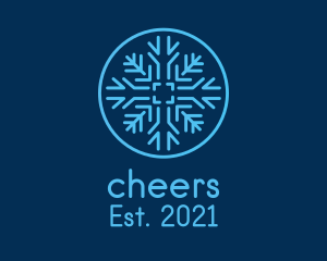Snow - Snowflake Frost Badge logo design
