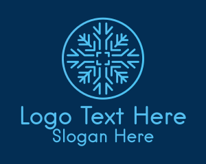 Snowflake Frost Badge Logo