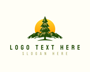 Logging - Pine Tree Mountain logo design