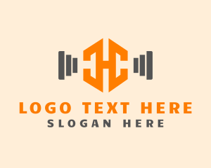 Barbell - Fitness Instructor Letter H logo design