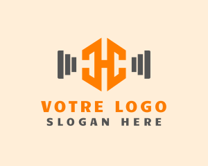 Dumbbell - Fitness Instructor Letter H logo design