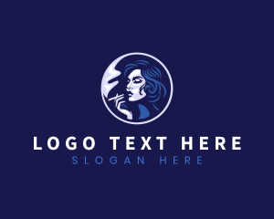 Feminine - Smoking Lady Cigarette logo design