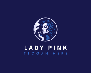 Smoking Lady Cigarette logo design