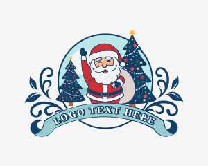 Cartoon - Christmas Santa Claus Mascot logo design