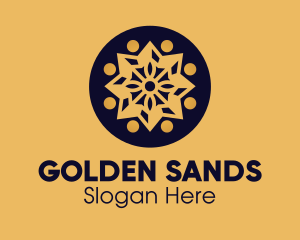 Golden Star Mandala logo design