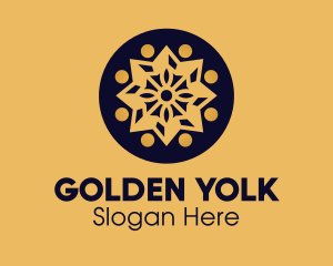 Golden Star Mandala logo design