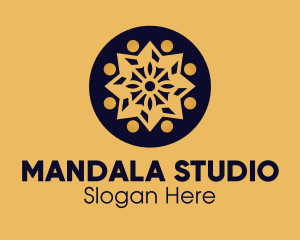 Mandala - Golden Star Mandala logo design