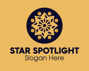 Golden Star Mandala logo design