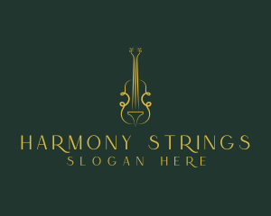 Violin Musical Instrument logo design